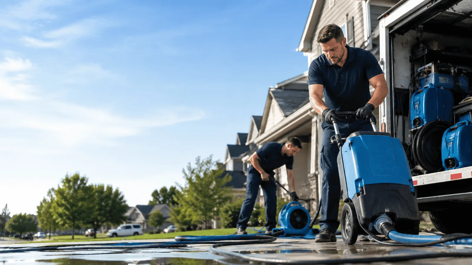 Basement Flooding being performed in North Richland Hills, TX